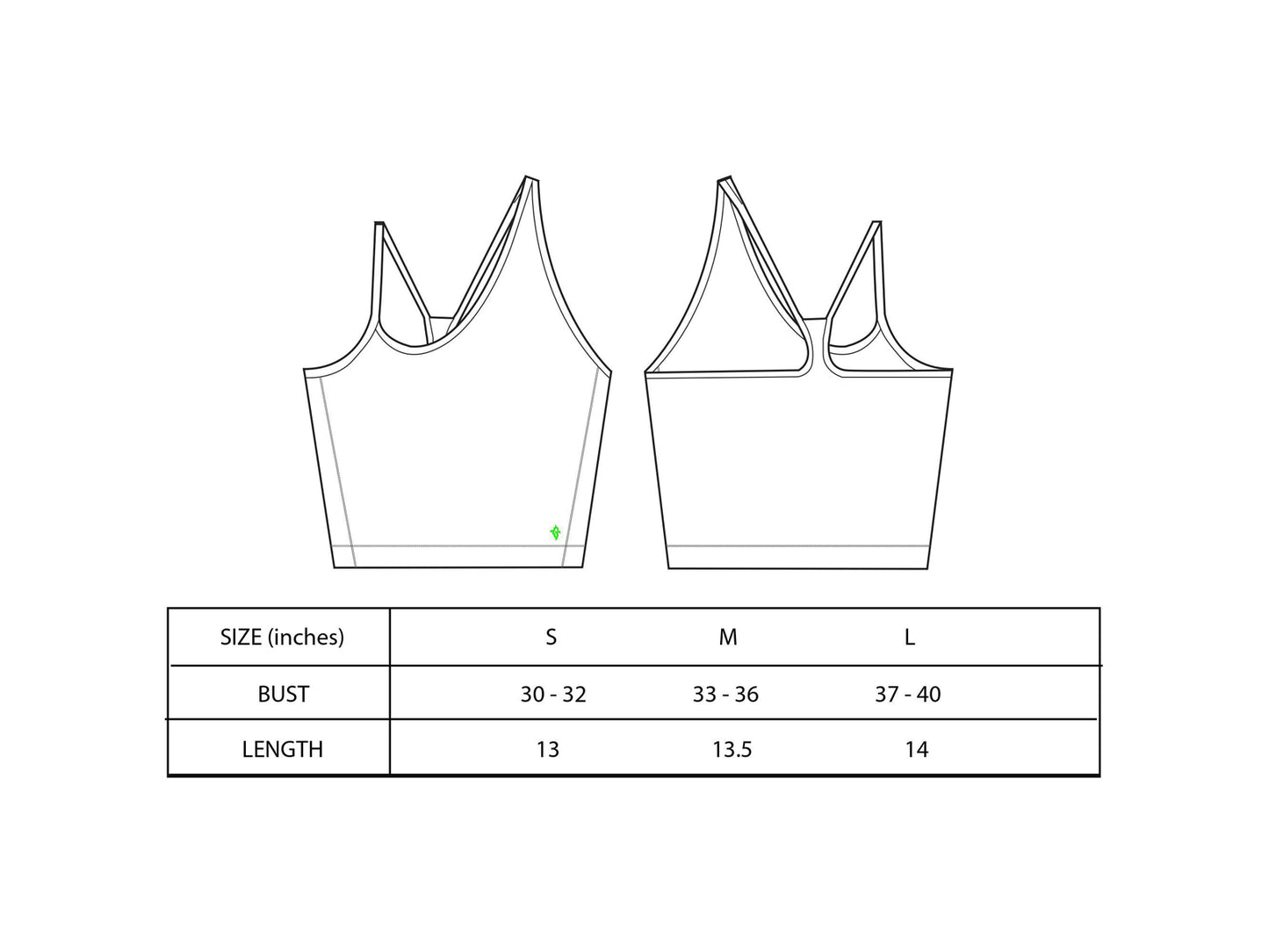 FEMME ASYM CROP YELLOW-Measurements