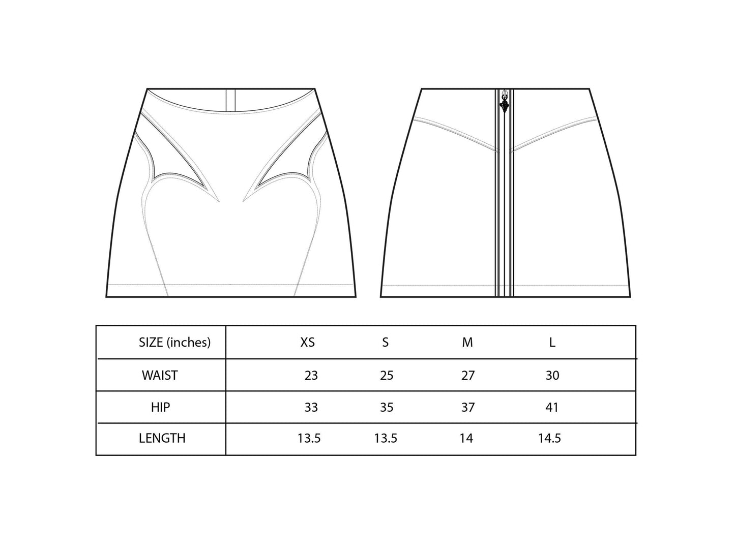 SINH DENIM SKIRT-Measurements