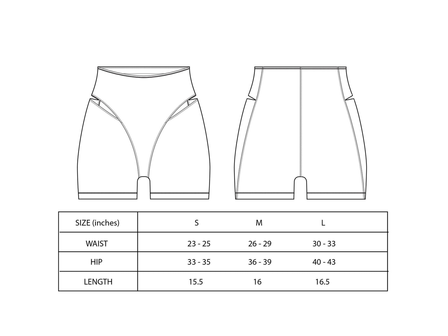 TERR BIKER SHORTS RED-Measurements