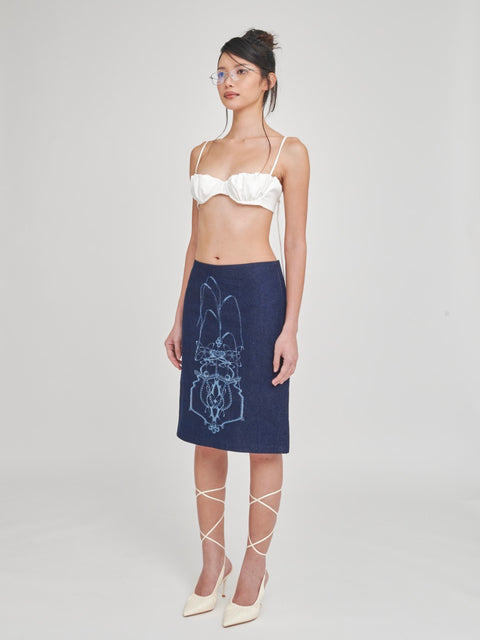 VESSEL DENIM MIDI SKIRT