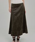 AMMO MAXI STUDDED SKIRT COAL FRONT