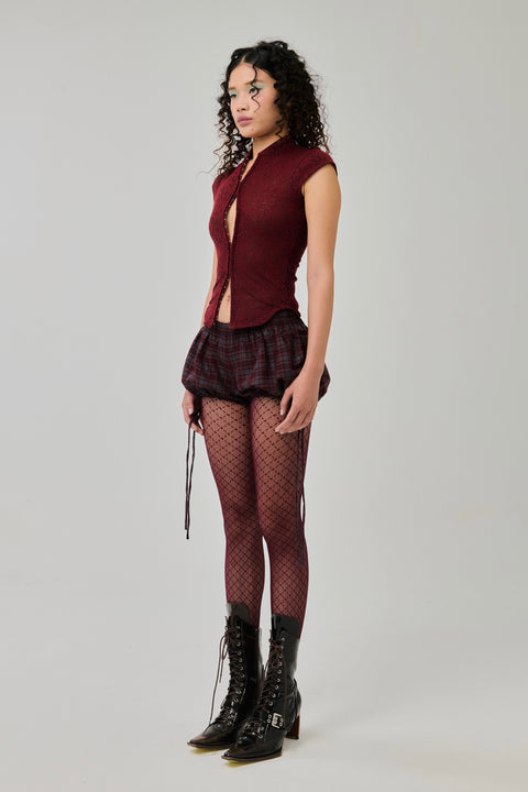 AMITY LACE TOP MAROON