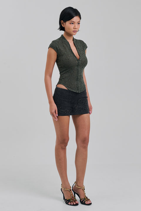 AMITY LACE TOP OLIVE