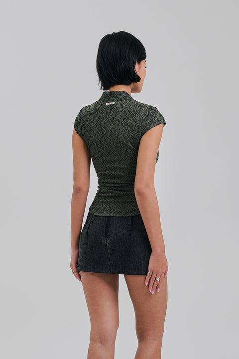 AMITY LACE TOP OLIVE